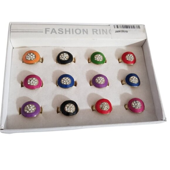 ❤️Your choice of Enamel  Crystal Rings Size 8.75 ❤️ - Picture 8 of 14